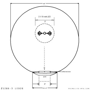 Technical Drawing Globe #1286-3 LED20