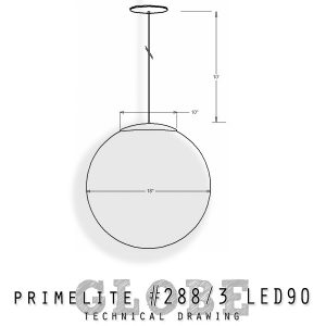 technical drawings of LED90 globes