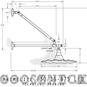 Technical Drawing Gooseneck #30/16-875 LED